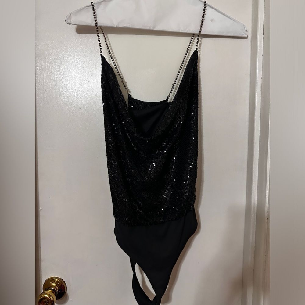 Black sequin bodysuit